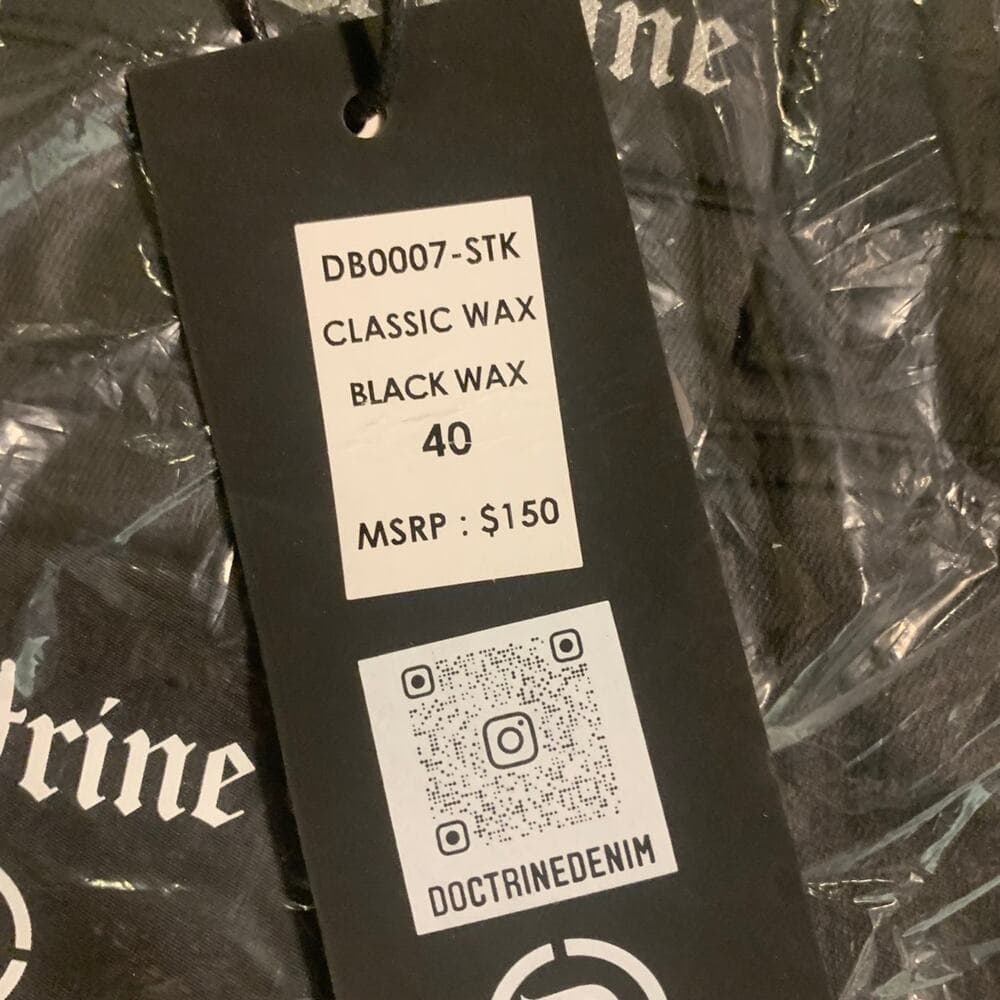 Doctrine Superstack Black Wax Mens Jeans Size 40 - Thumbnail 3