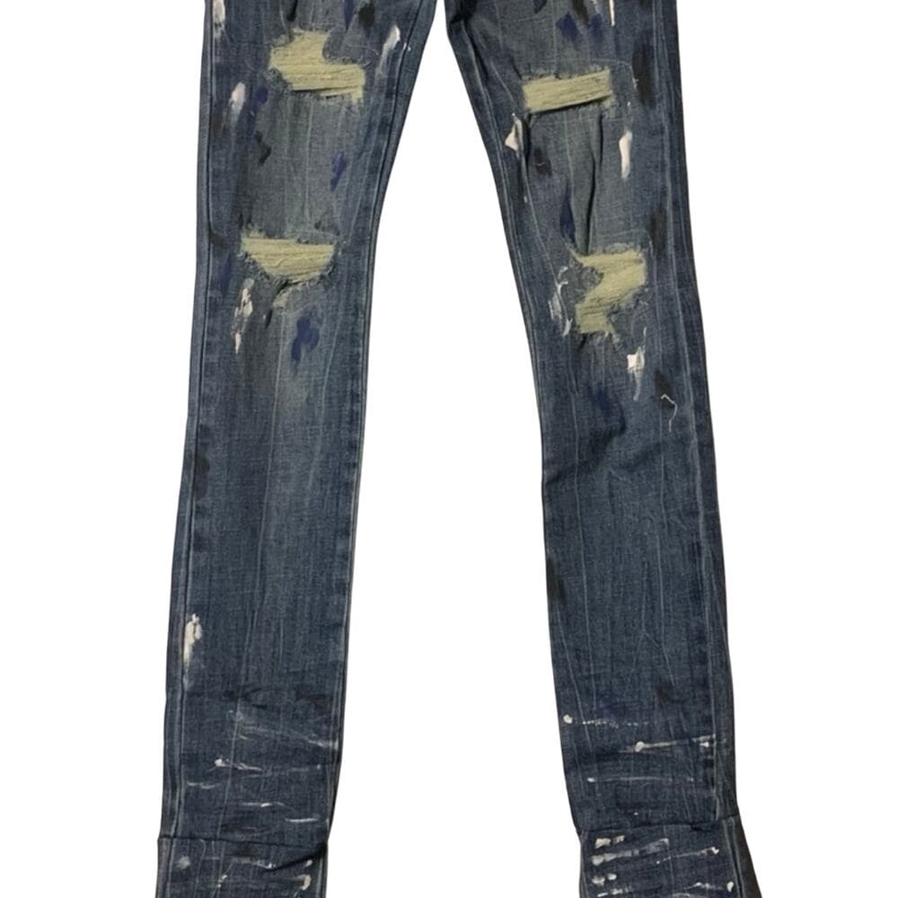 Si Tu Veux Superstack Indigo Wash Mens Jeans Size 28 - Thumbnail 8