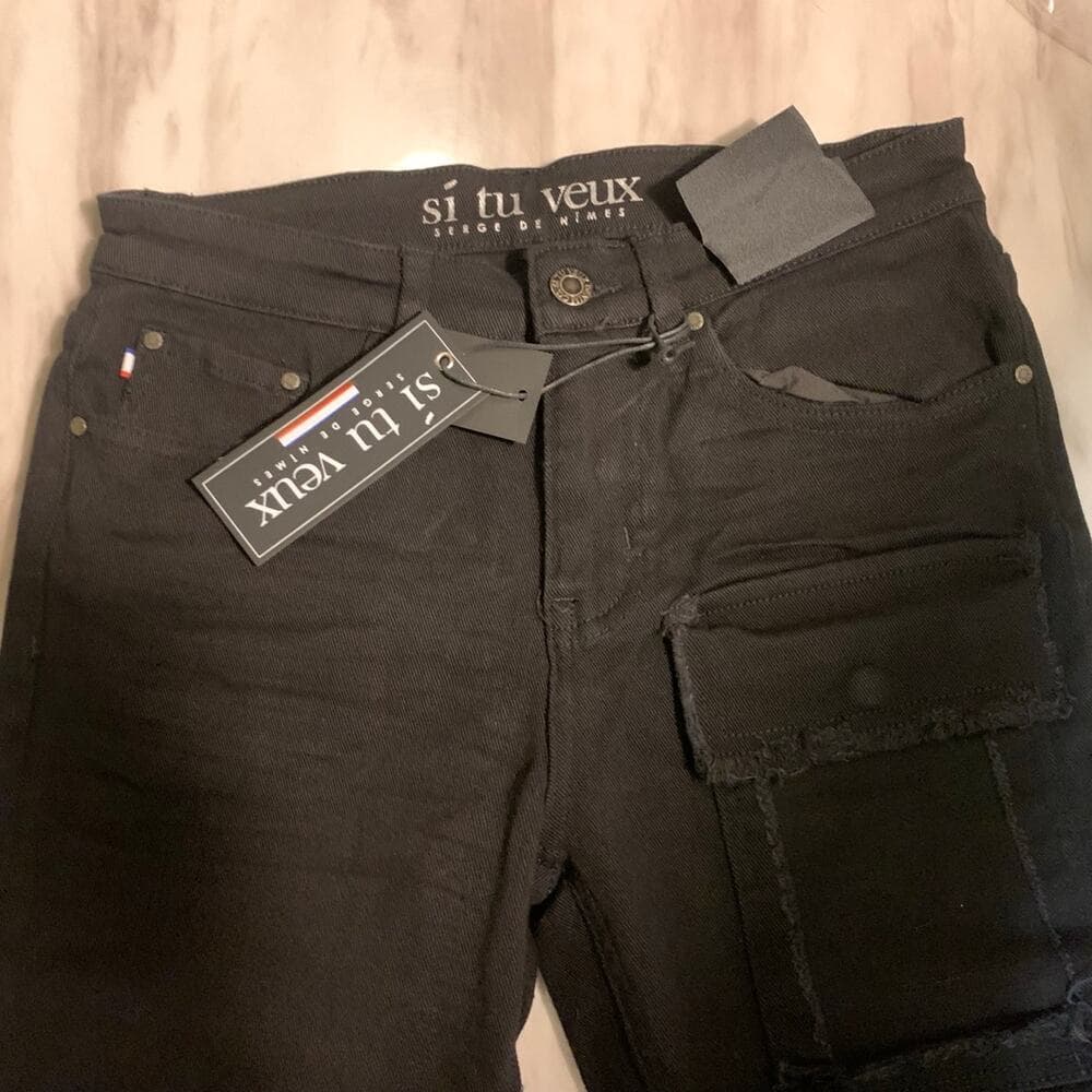Si Tu Veux Superstack Jet Black Mens Jeans 30 - Thumbnail 4