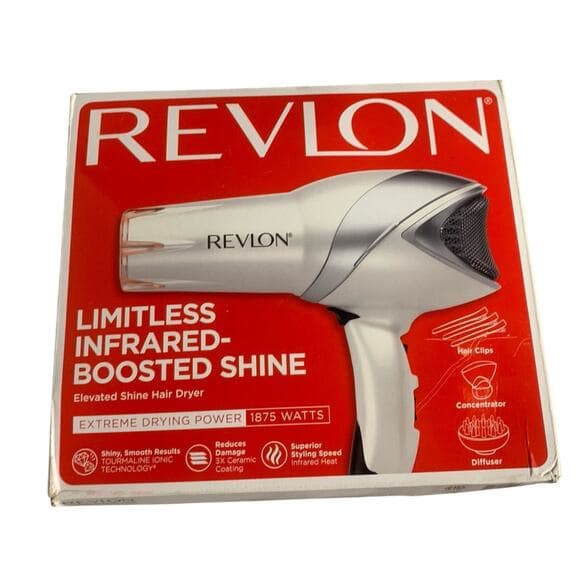 Revlon 1875W Infrared Heat + Ceramic Hair Dryer, White - Thumbnail 5