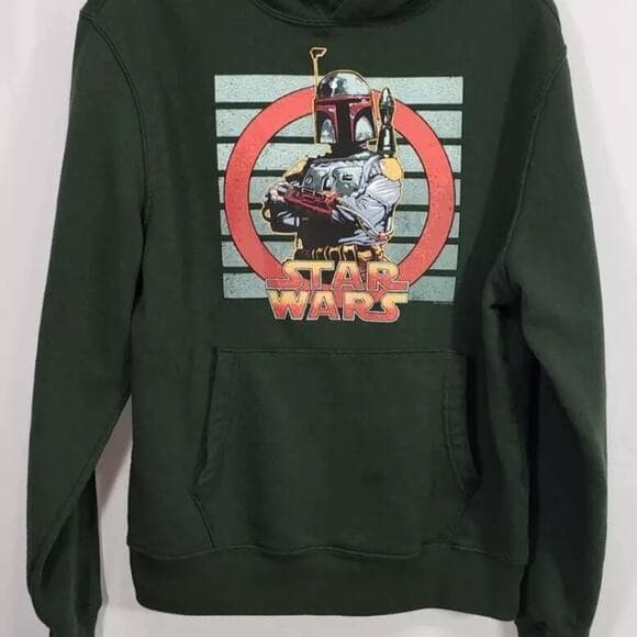 Star Wars Lucas Film L.t.d. Green Hoodie Size medium - Thumbnail 5