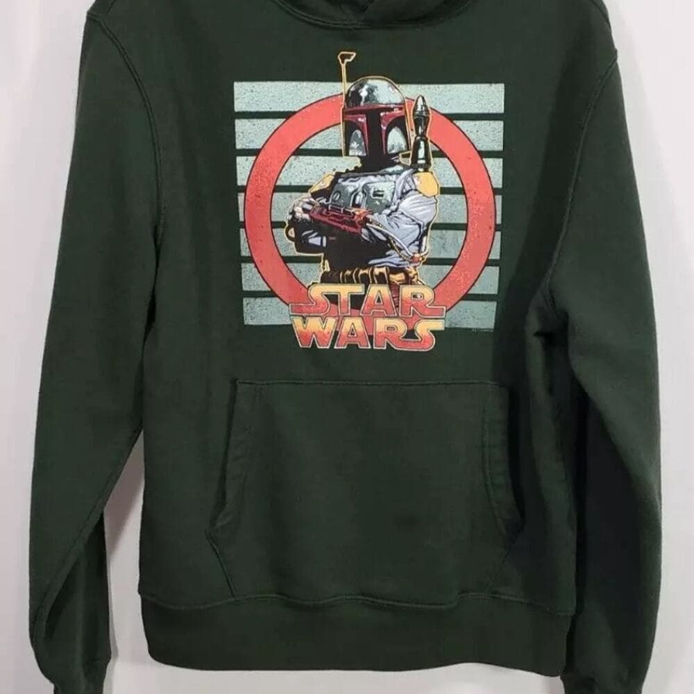 Star Wars Lucas Film L.t.d. Green Hoodie Size medium - Thumbnail 4
