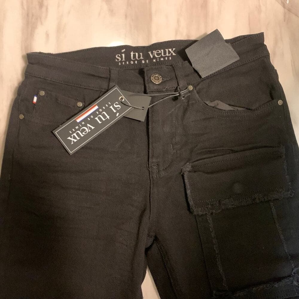 Si Tu Veux Superstack Jet Black Mens Jeans Size 30 - Thumbnail 4