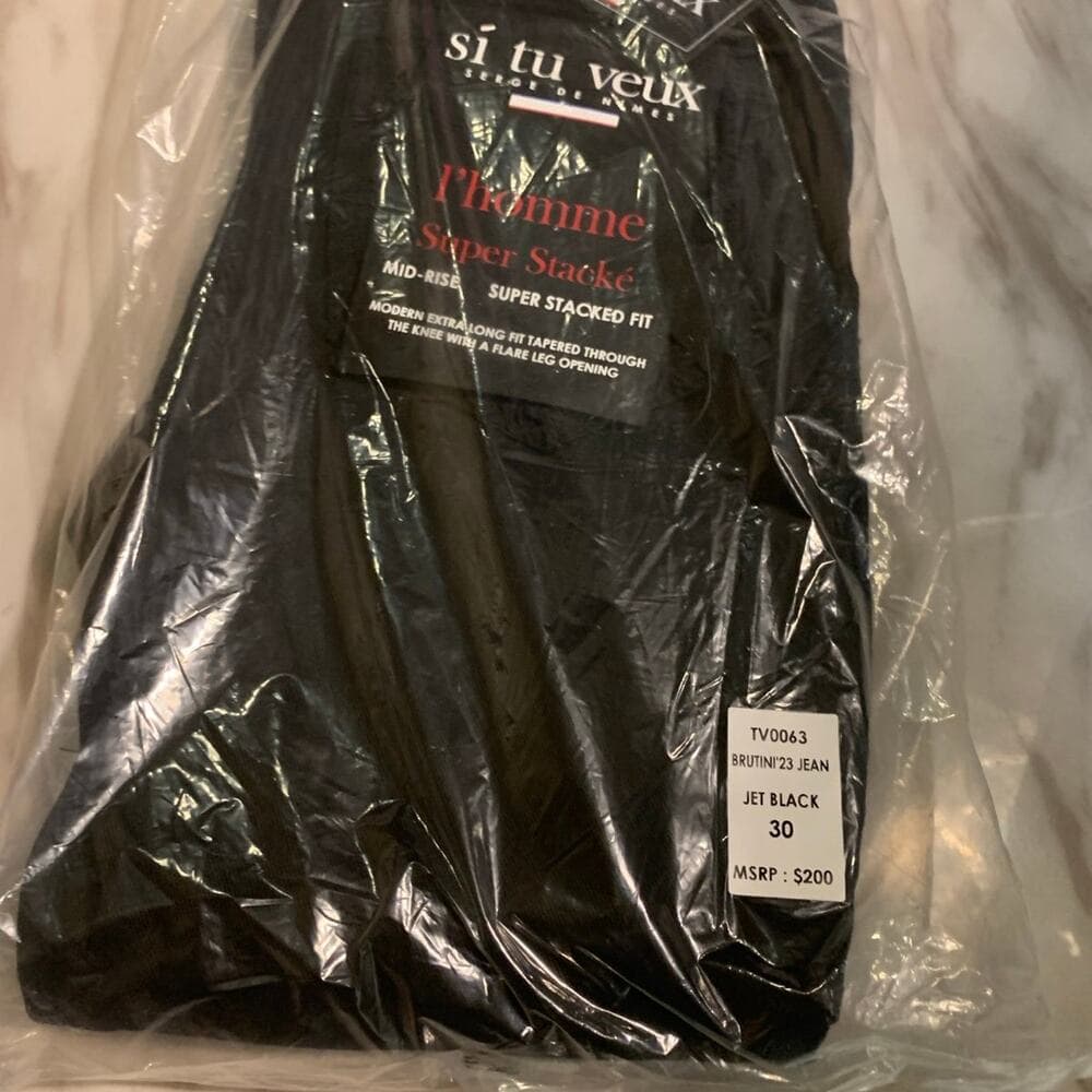 Si Tu Veux Superstack Jet Black Mens Jeans Size 30 - Thumbnail 7