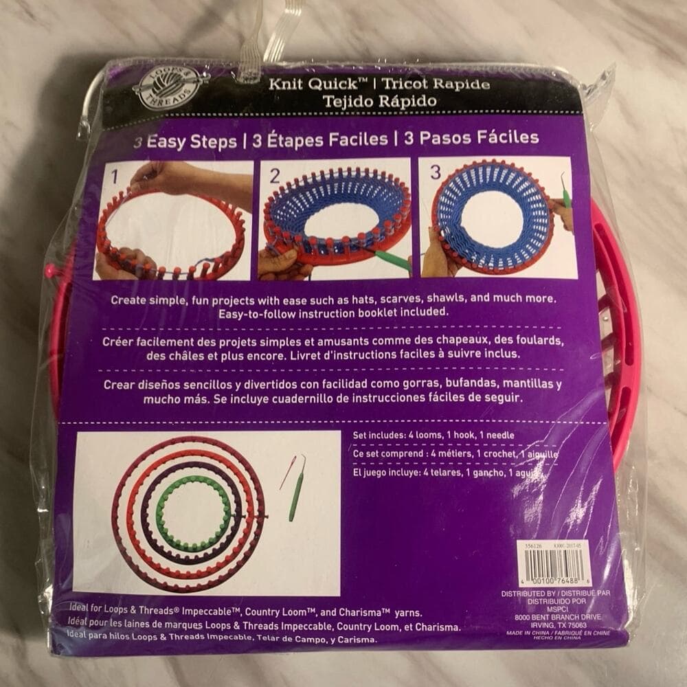 Loops & Threads Chunky Loom Set 3 Piece Knitting Loom, Easy-To-Use - Thumbnail 3