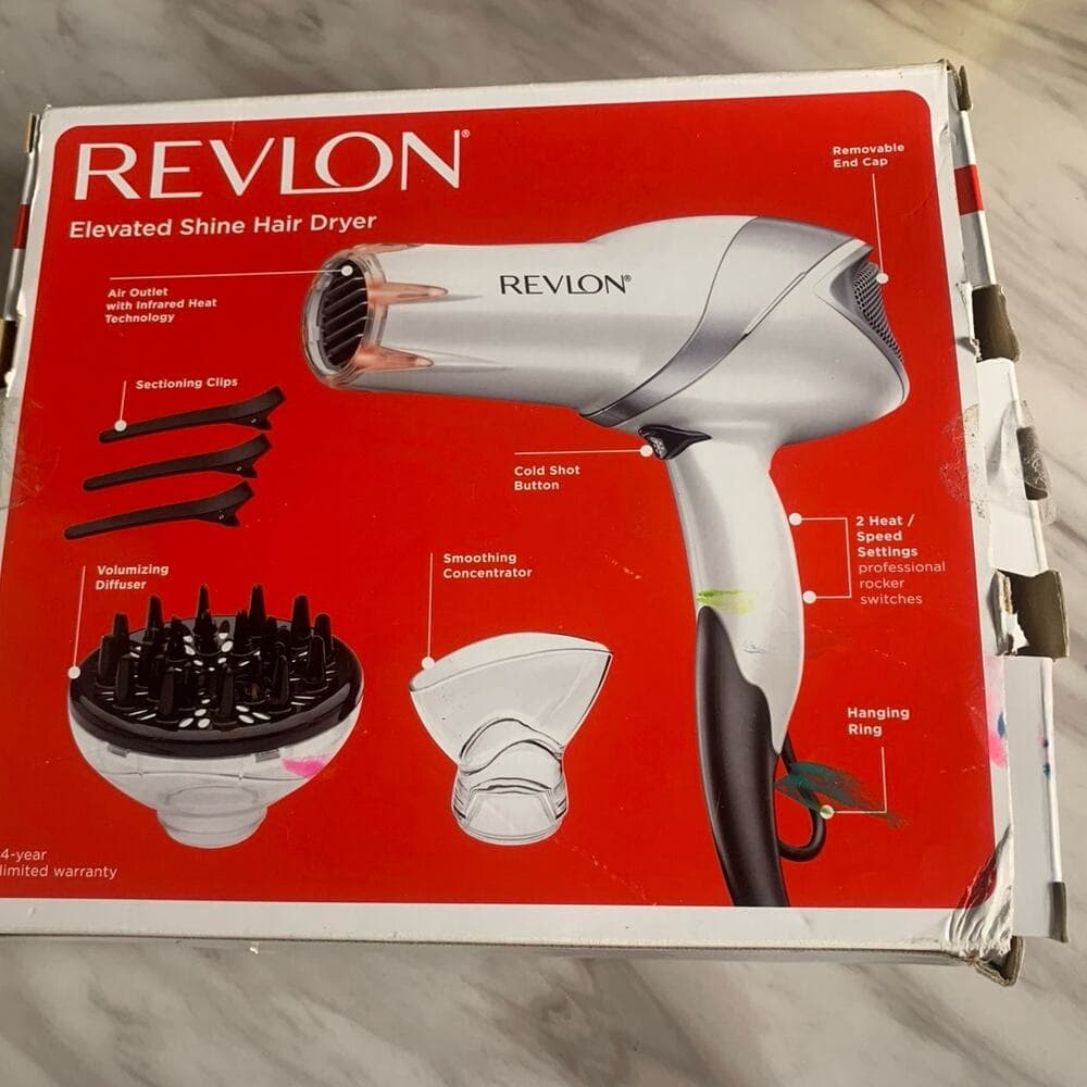 Revlon 1875W Infrared Heat + Ceramic Hair Dryer, White - Thumbnail 2