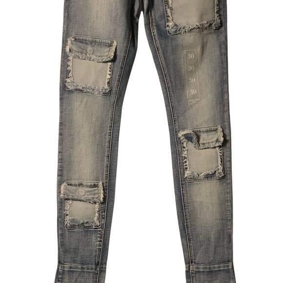 Si Tu Veux Superstack Indigo Wash Mens Jeans Size 38 - Thumbnail 10