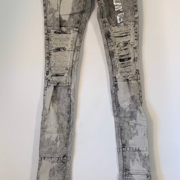 Si Tu Veux Superstack Grey Wash Mens Jeans Size 40 - Thumbnail 9