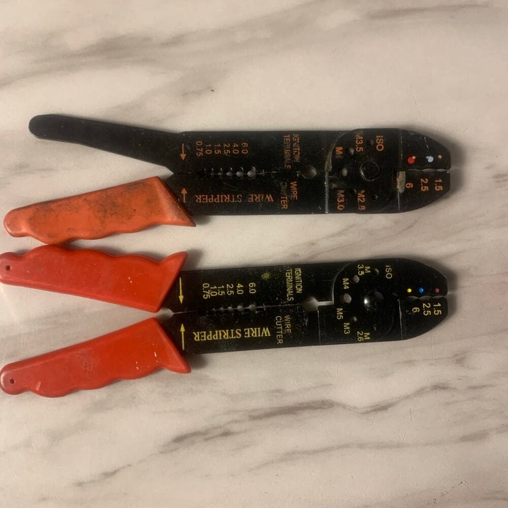 2 Pcs Wire Stripper, Crimper, Cutter, 8 in Hand Tools, Equipments, Red Handle - Thumbnail 2