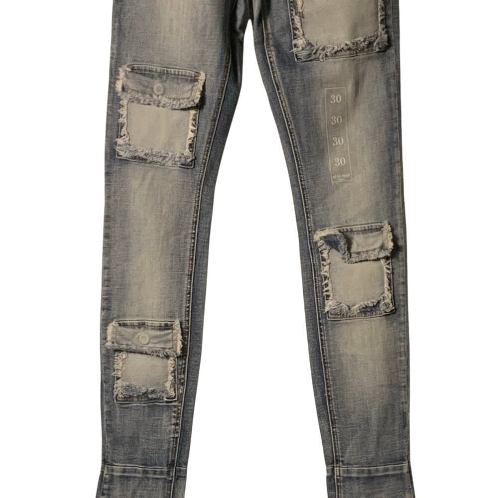 Si Tu Veux Superstack Indigo Wash Mens Jeans Size 38 - Thumbnail 9