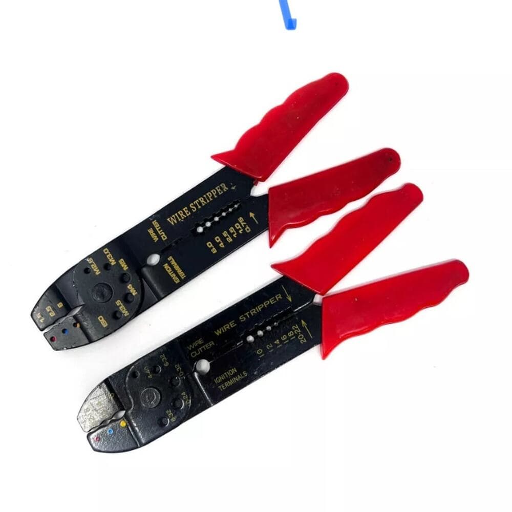 2 Pcs Wire Stripper, Crimper, Cutter, 8 in Hand Tools, Equipments, Red Handle - Thumbnail 3