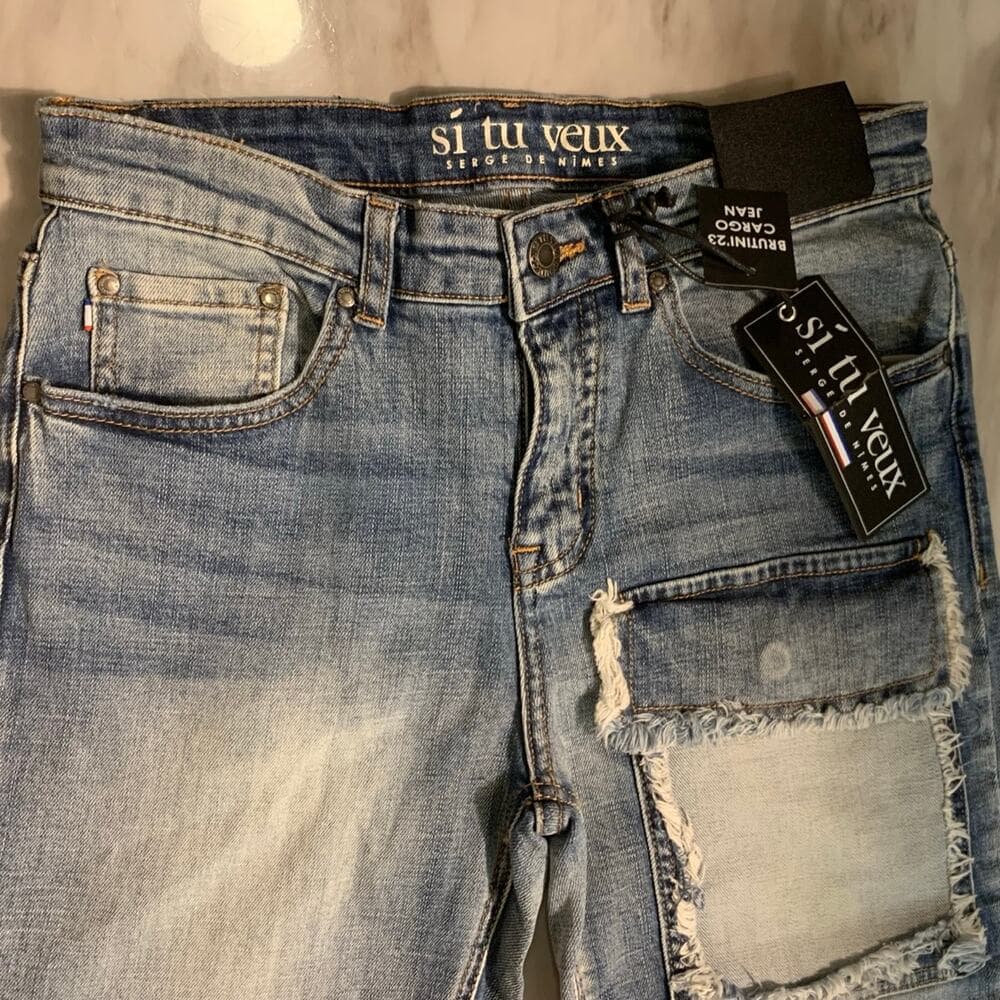 Si Tu Veux Superstack Indigo Wash Mens Jeans Size 38 - Thumbnail 3