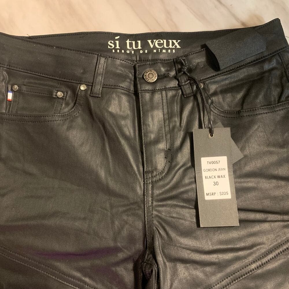Si Tu Veux Superstack Black Wax Mens Jeans Size 30 - Thumbnail 2