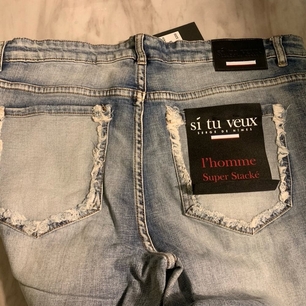 Si Tu Veux Superstack Indigo Wash Mens Jeans Size 38 - Thumbnail 7