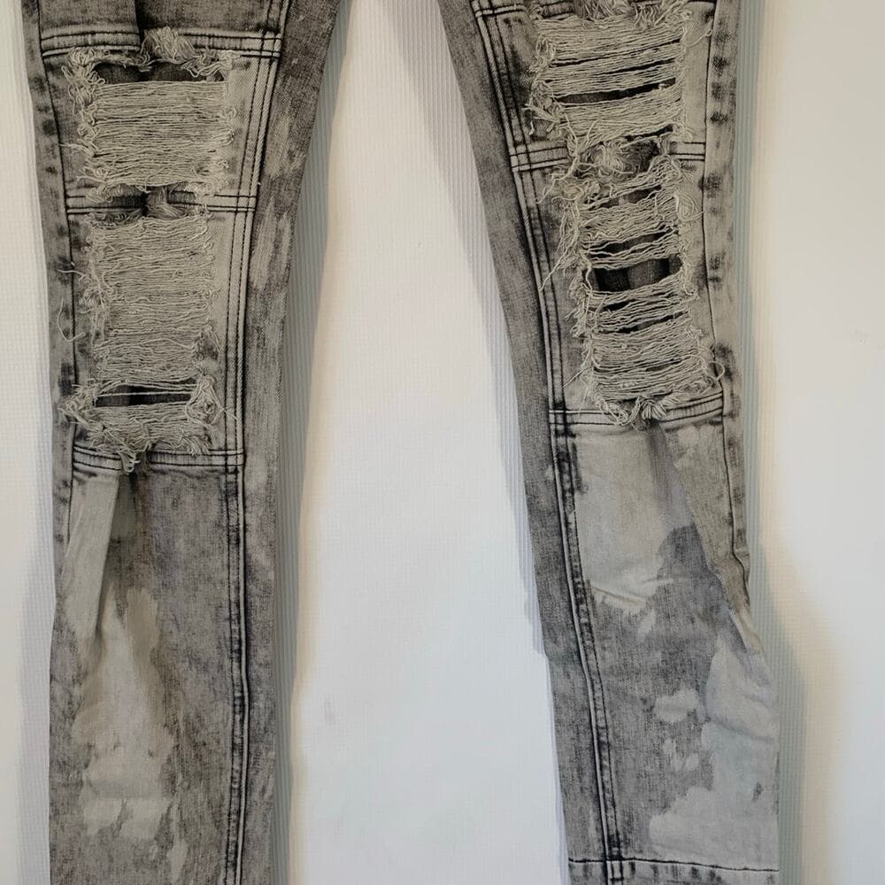 Si Tu Veux Superstack Grey Wash Mens Jeans Size 40 - Thumbnail 3