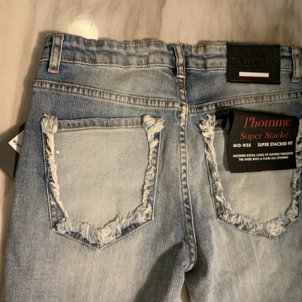 Si Tu Veux Superstack Indigo Wash Mens Jeans Size 38 - Thumbnail 4