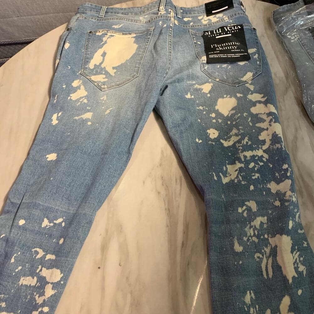 Si Tu Veux Superstack Indigo Wash Mens Jeans Size 36 - Thumbnail 7