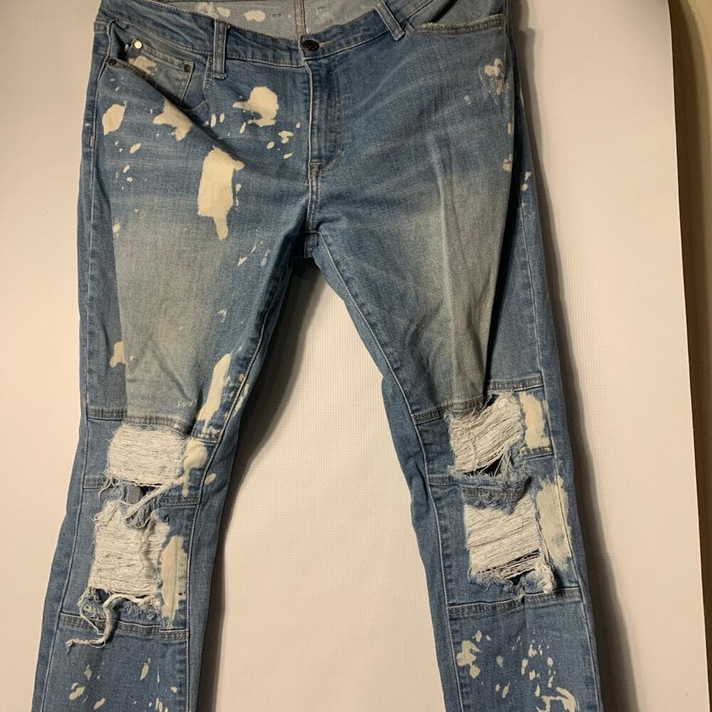 Si Tu Veux Superstack Indigo Wash Mens Jeans Size 36 - Thumbnail 2