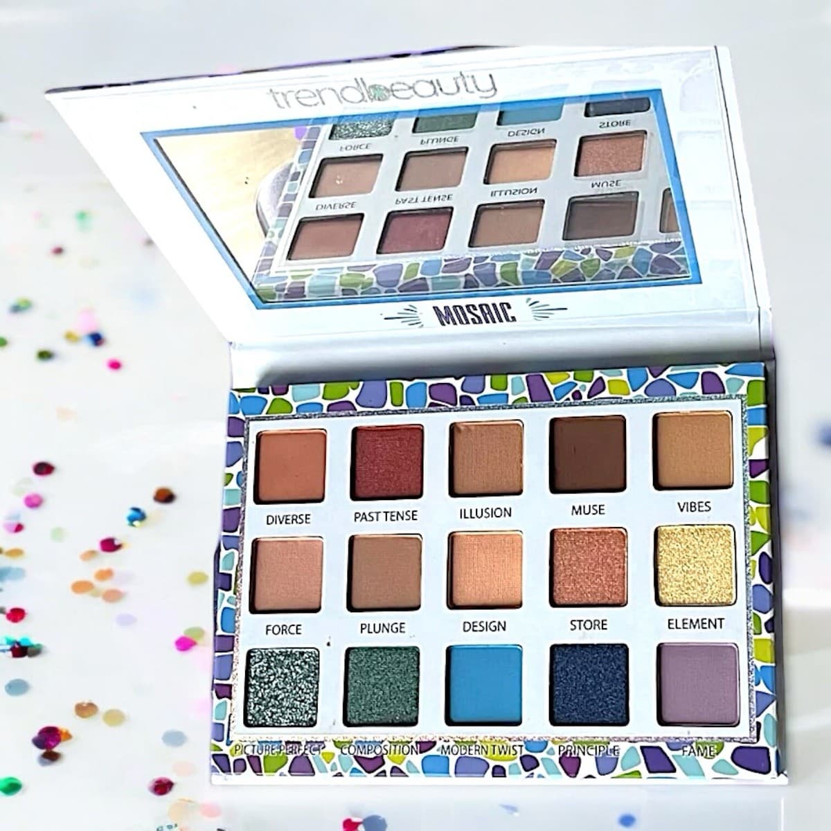 TREND BEAUTY "MOSAIC" 15 COLORS EYESHADOW PALETTE AUTHENTIC - Thumbnail 4