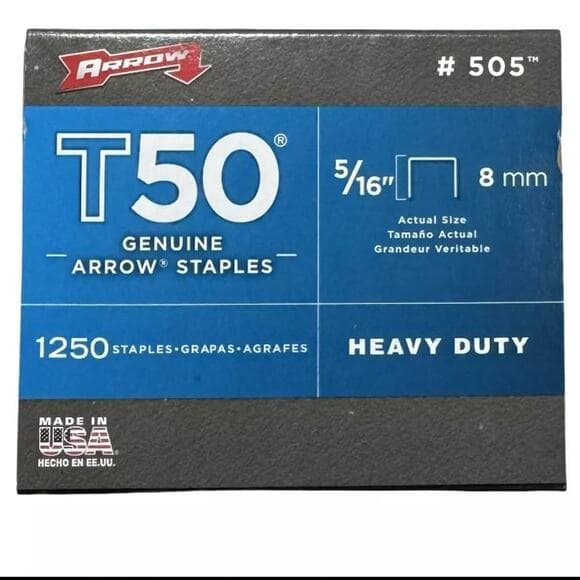Arrow 5/16" T50 Genuine Arrow Heavy Duty Staples 1250 Pack - Thumbnail 4