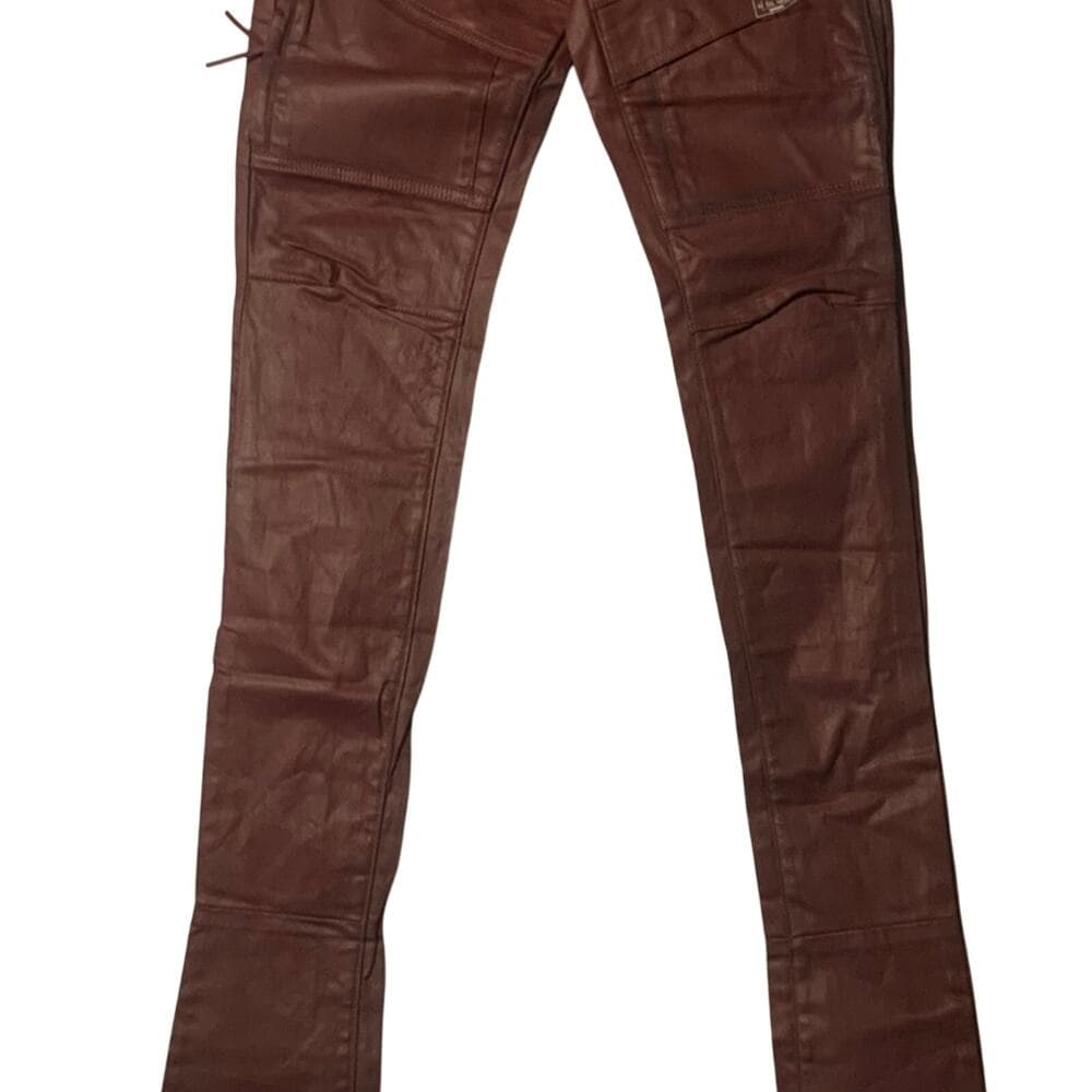 Si Tu Veux Superstack Burgundy Wax Mens Jeans Size 32 - Thumbnail 7