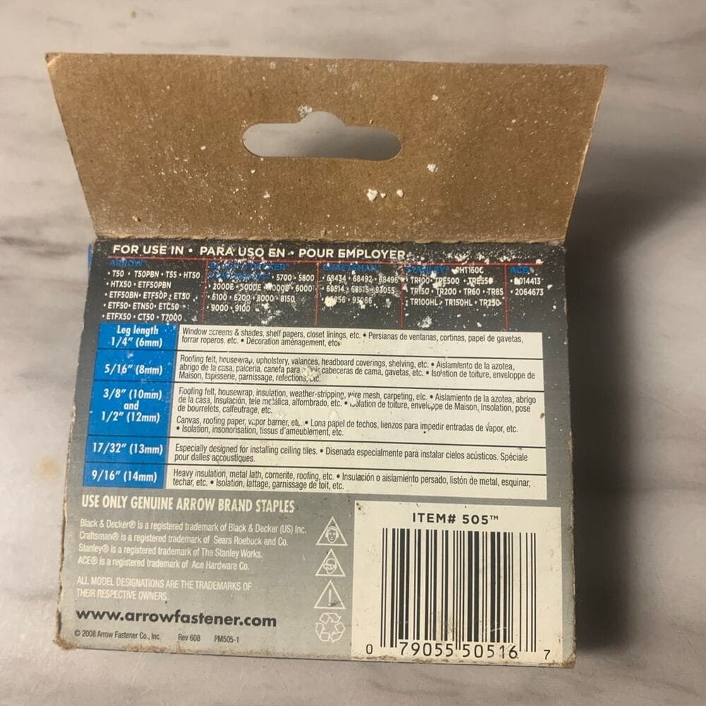 Arrow 5/16" T50 Genuine Arrow Heavy Duty Staples 1250 Pack - Thumbnail 2
