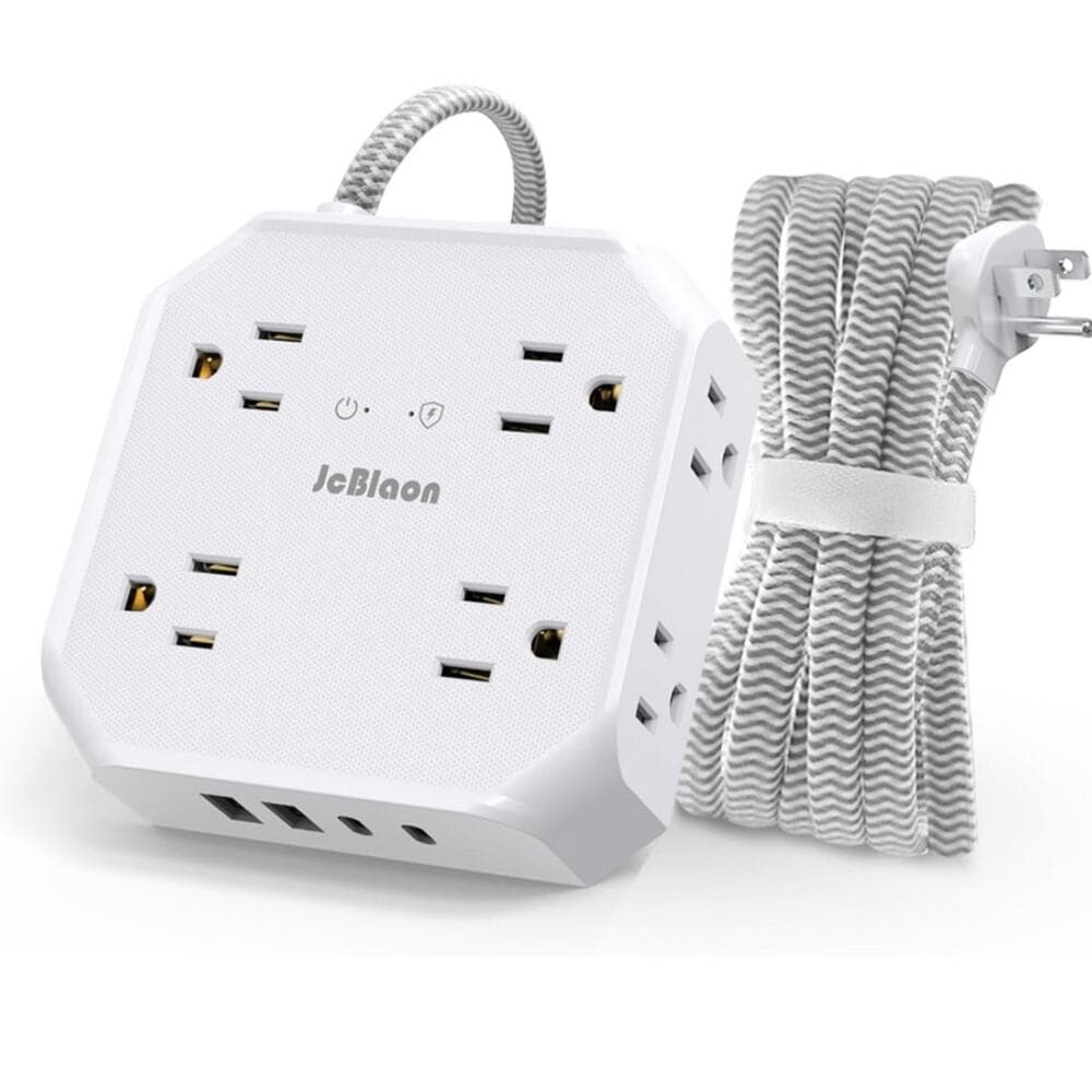 Surge Protector Power Strip, Ultra Thin Flat Plug Extension - Thumbnail 4