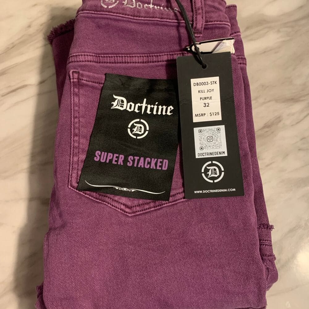 Doctrine purple Superstack Mens jeans size 32 - Thumbnail 3