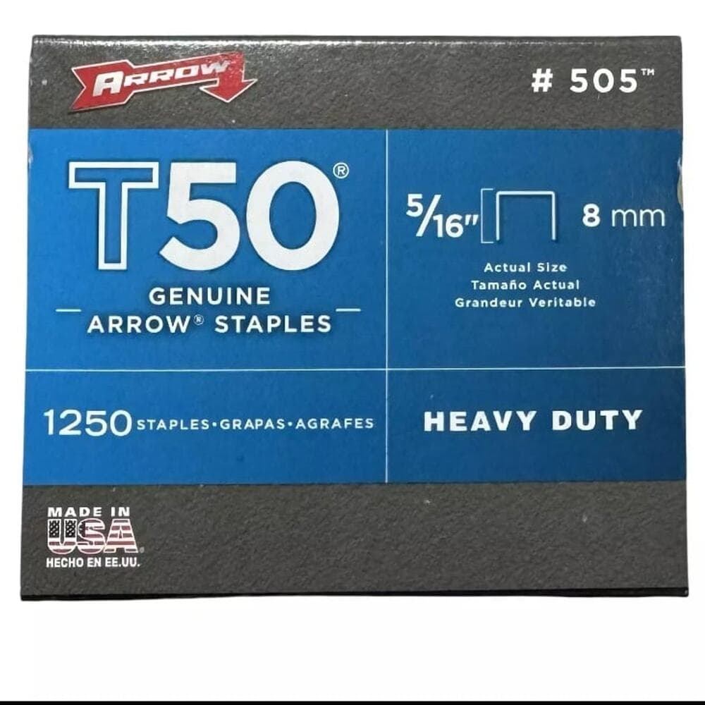 Arrow 5/16" T50 Genuine Arrow Heavy Duty Staples 1250 Pack - Thumbnail 3