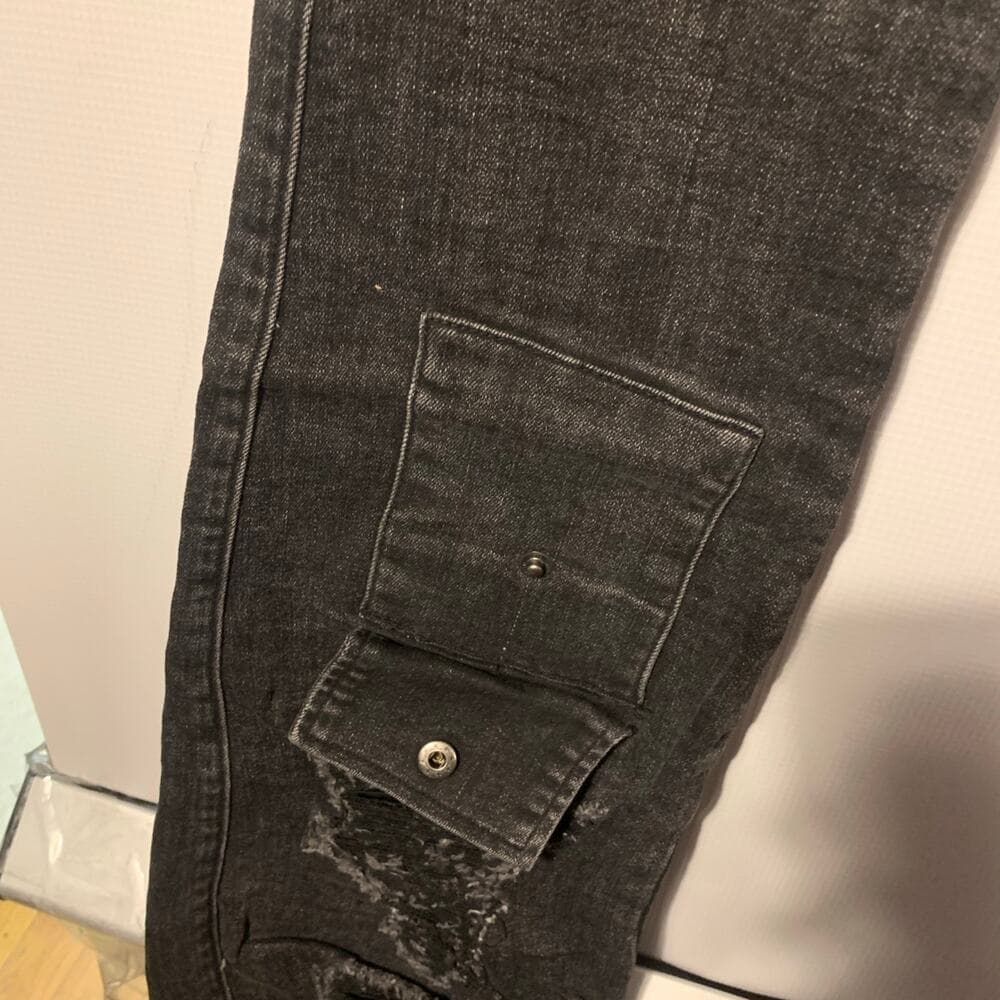 Si Tu Veux Superstack Black Wash Mens Jeans Size 34 - Thumbnail 6