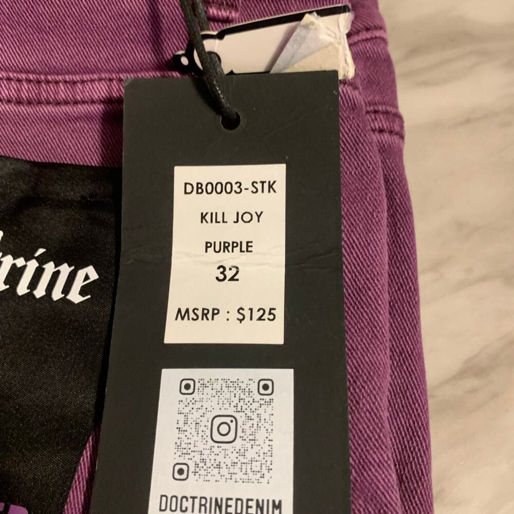 Doctrine purple Superstack Mens jeans size 32 - Thumbnail 4