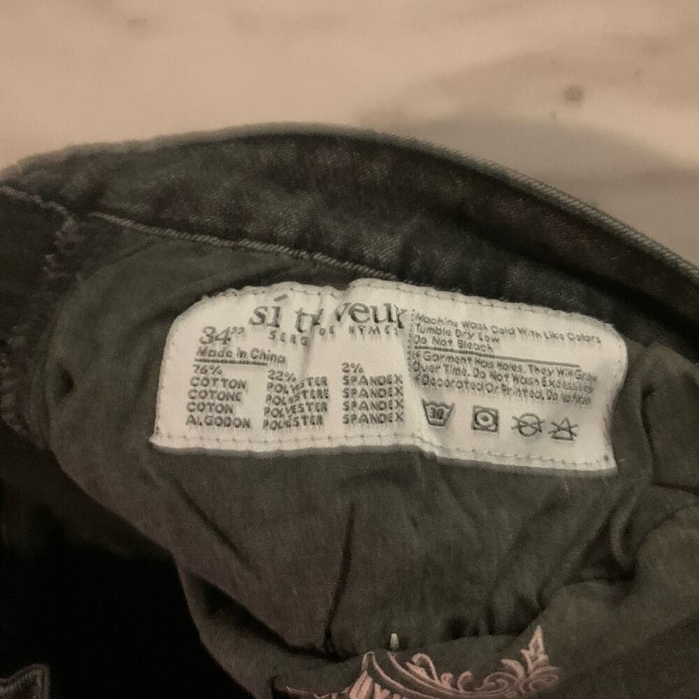Si Tu Veux Superstack Black Wash Mens Jeans Size 34 - Thumbnail 5