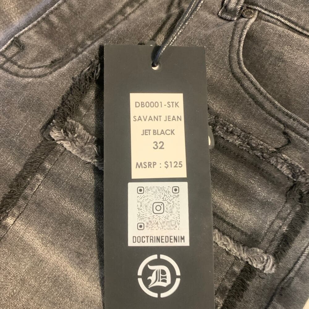 Doctrine Superstack Jet Black Mens Jeans Size 32 - Thumbnail 5
