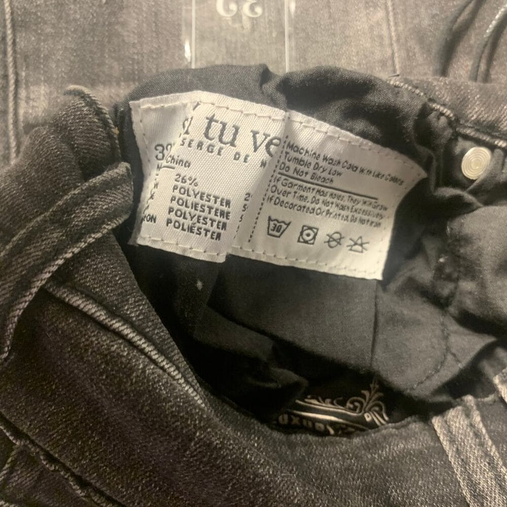 Si Tu Veux Cargo Jean Black Wash Mens Shorts Size 32 - Thumbnail 2