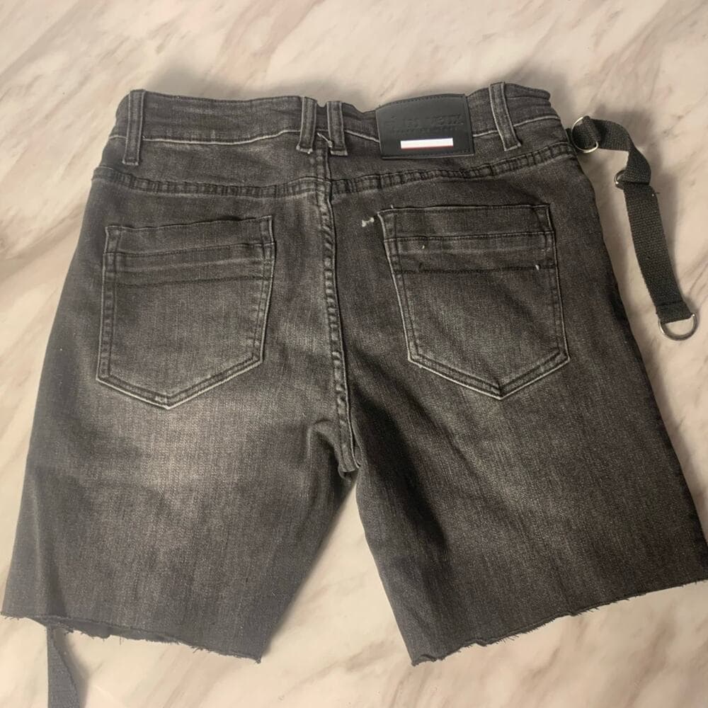 Si Tu Veux Cargo Jean Black Wash Mens Shorts Size 32 - Thumbnail 3