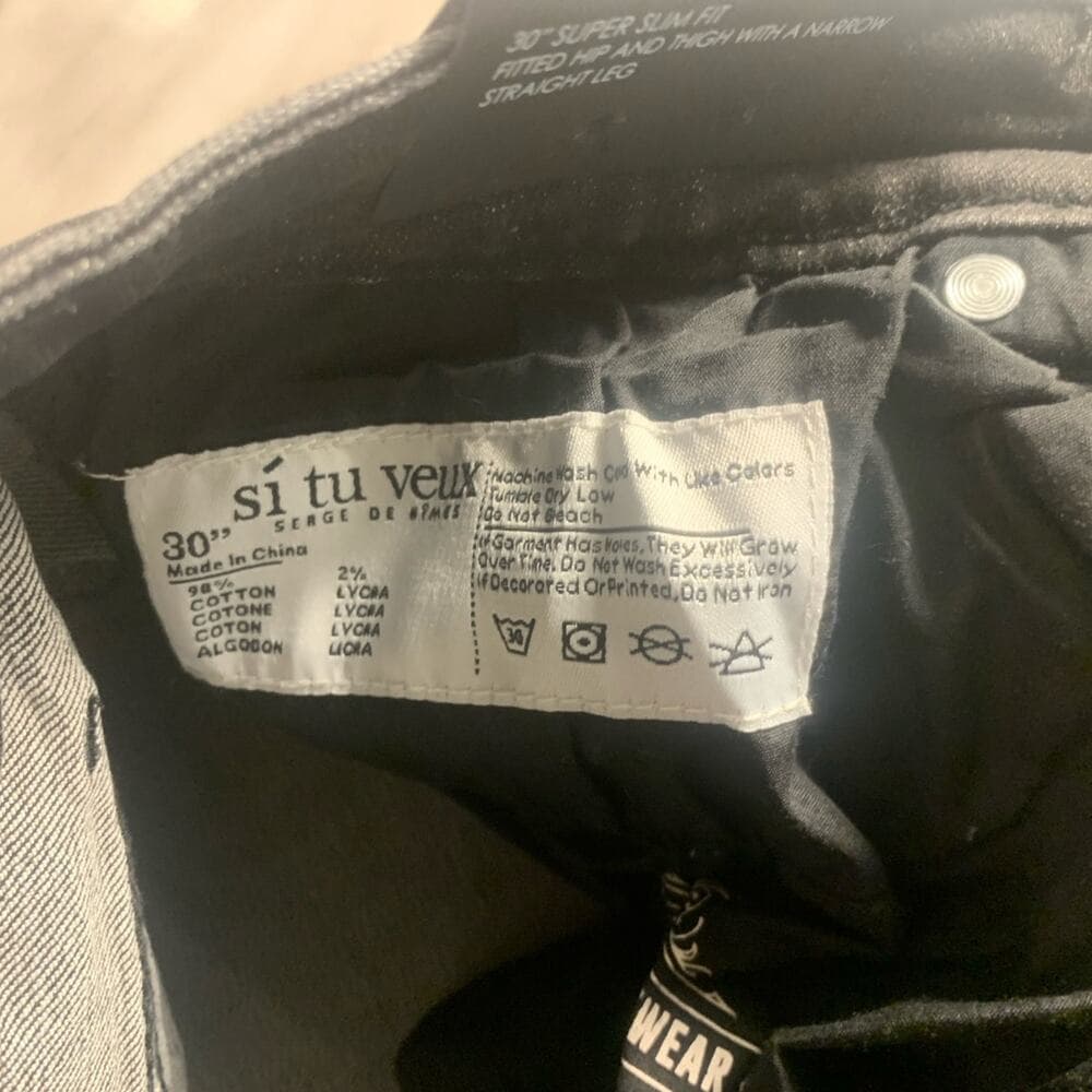 Si Tu Veux Alix Jean Black Wash Mens Shorts Size 30 - Thumbnail 3