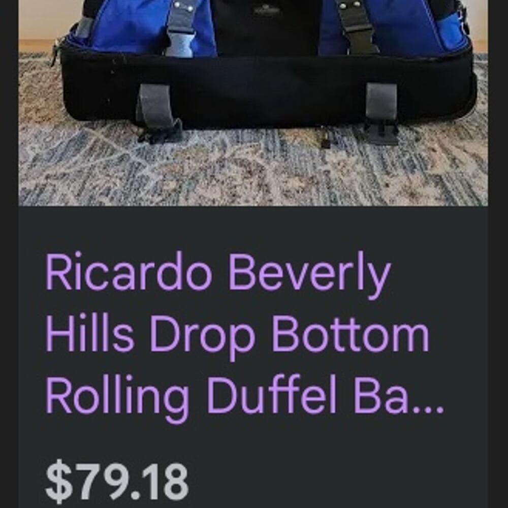 Ricardo Beverly Hills Drop Bottom Rolling Duffel Bag Luggage Backpack - Thumbnail 9