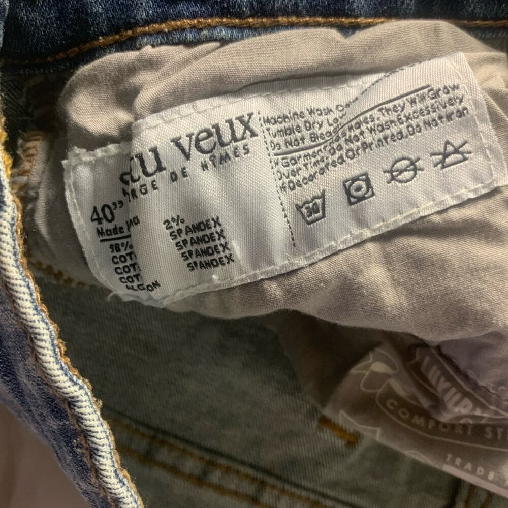 Si Tu Veux Alix Jean Indigo Wash Mens Shorts Size 40 - Thumbnail 2
