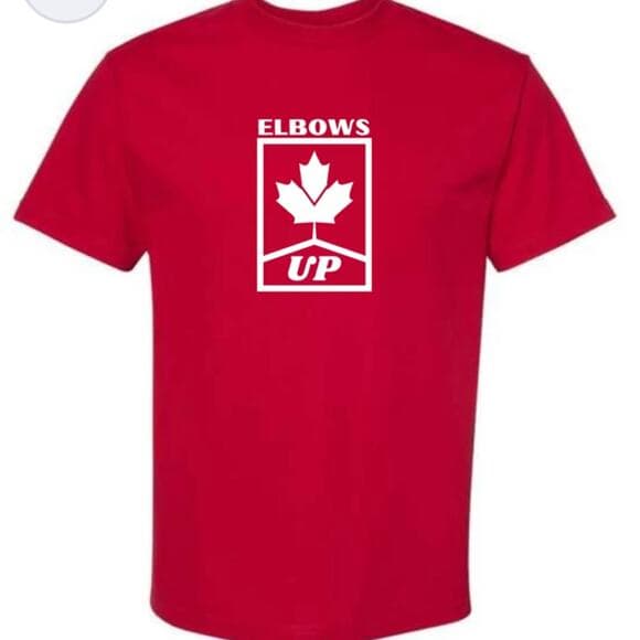 Red T-Shirt Canada - Elbows Up - Retro Size Small - Thumbnail 6