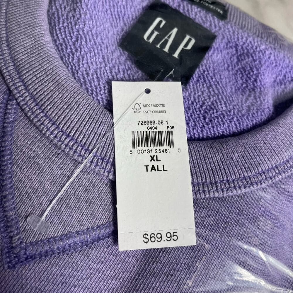 Gap Purple CrewNeck Sweater Size XL Tall - Thumbnail 6