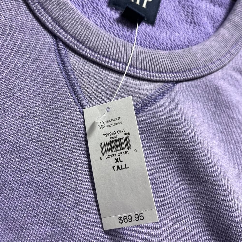 Gap Purple CrewNeck Sweater Size XL Tall - Thumbnail 2