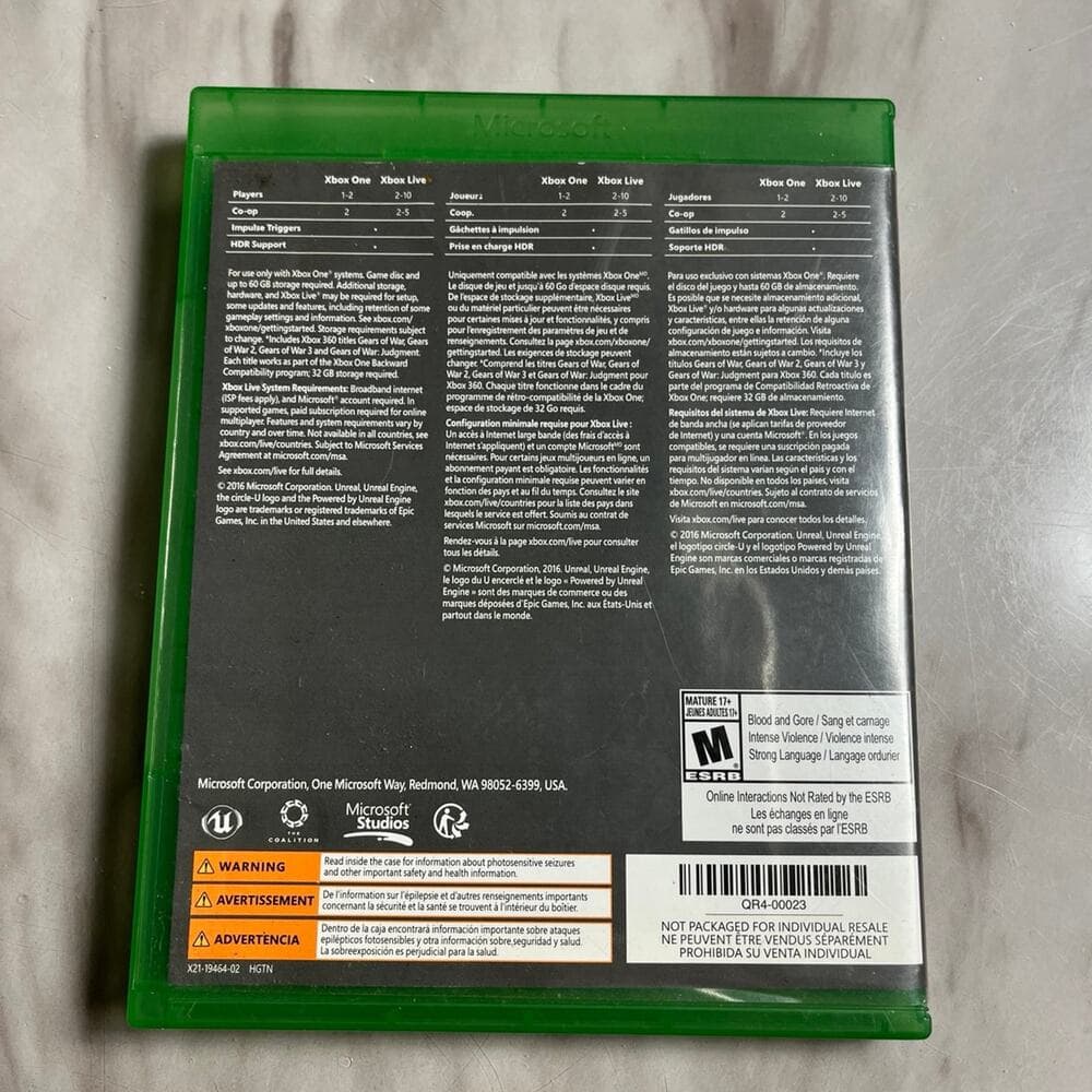 Gears of War 4 For Xbox 1 - Thumbnail 2
