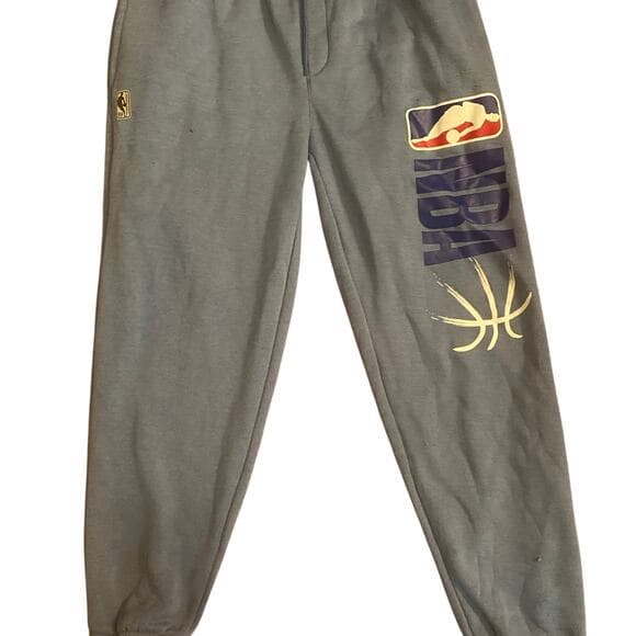Vintage NBA light blue sweat pants. Size XL. NBA logo on left leg. In good preow - Thumbnail 6