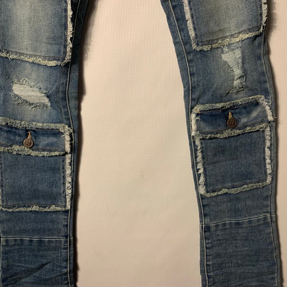 Doctrine Superstack Blue Mens Jeans Size 42 - Thumbnail 3