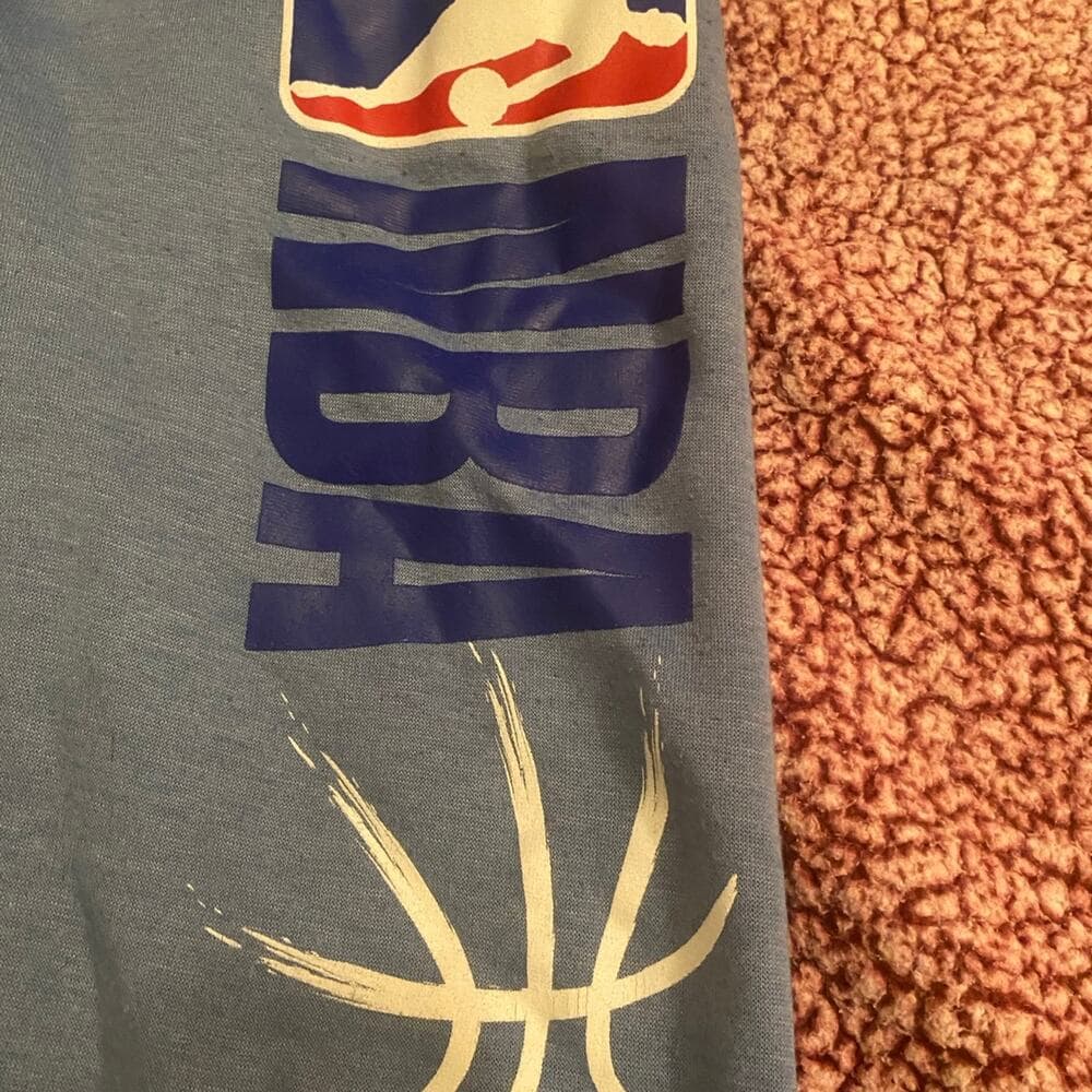 Vintage NBA light blue sweat pants. Size XL. NBA logo on left leg. In good preow - Thumbnail 2