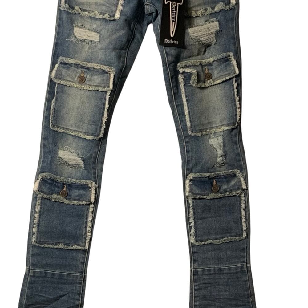 Doctrine Superstack Denim Blue Mens Jeans Size 38 - Thumbnail 7