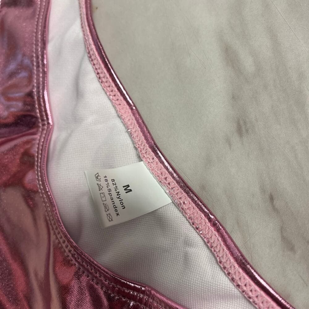 Women’s Metallic Bikini Bottom Set Pink Size Medium - Thumbnail 2