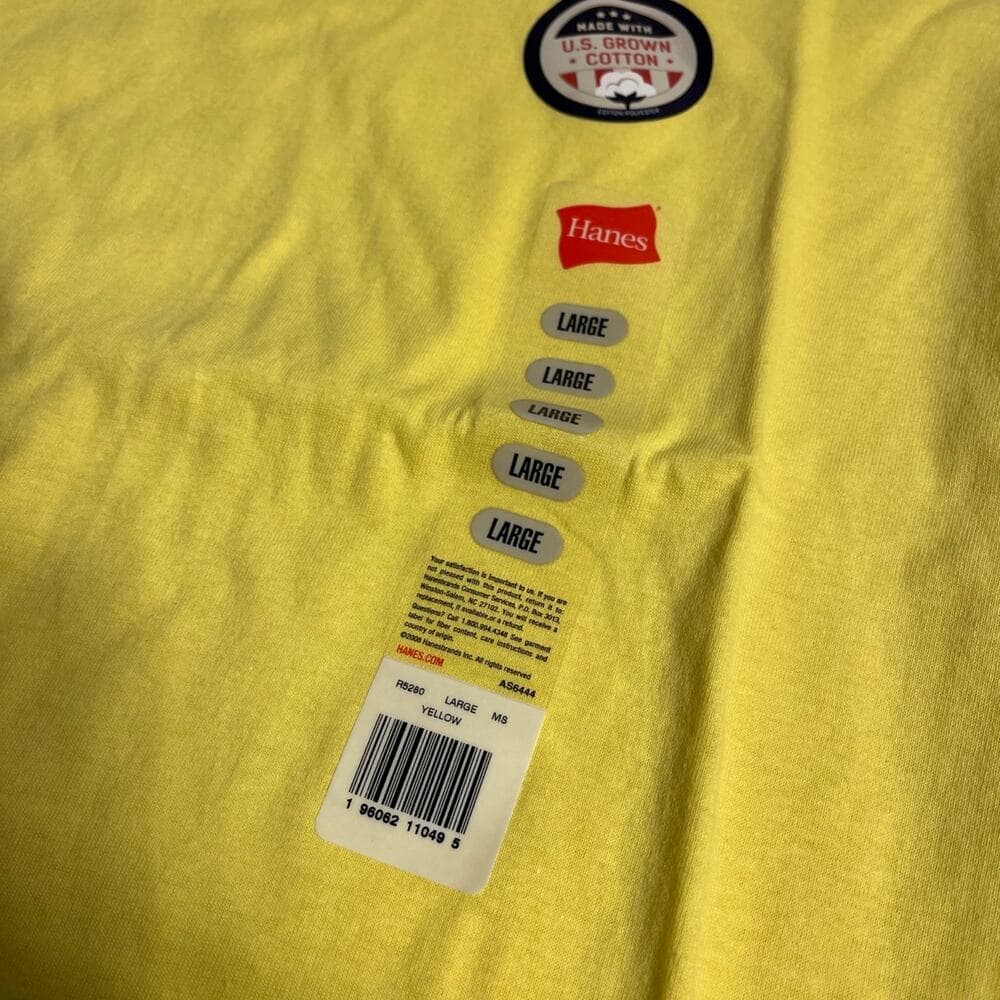 Hanes Yellow Men’s T-shirt Size L