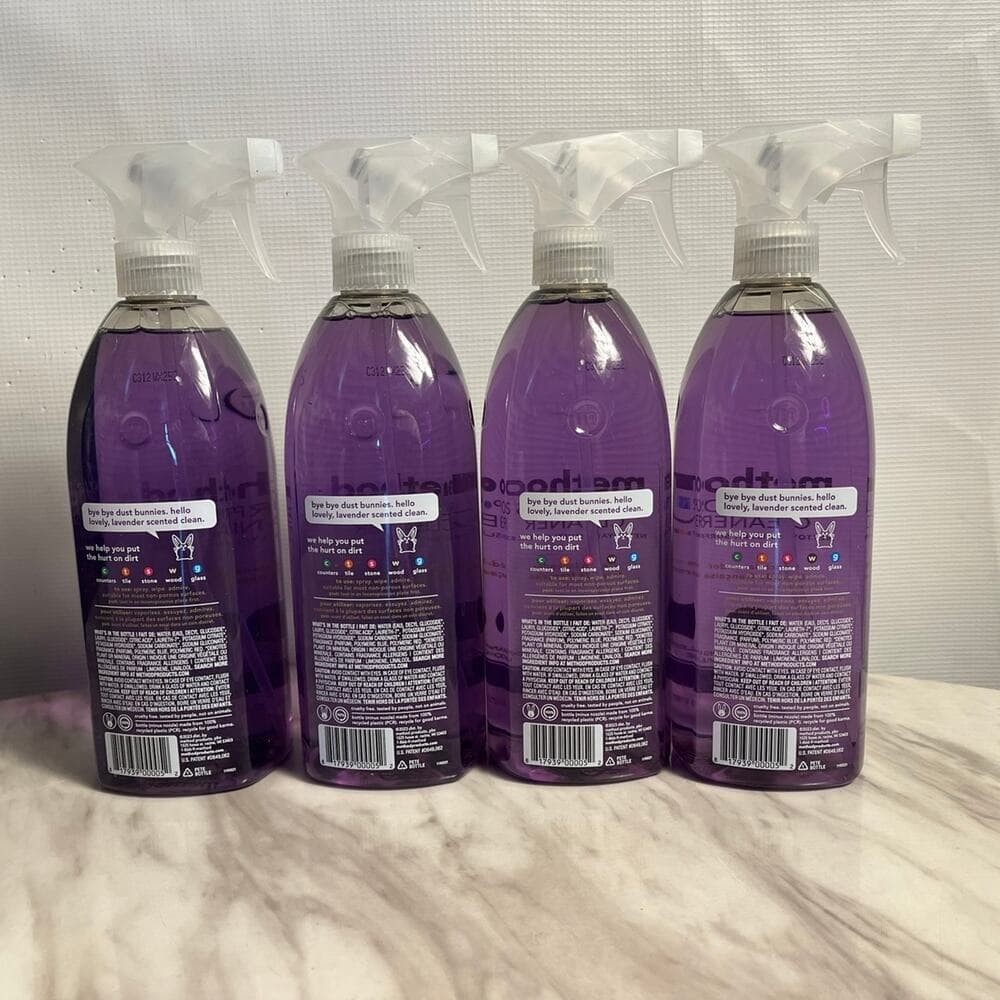 4 Method Naturally Derived All Purpose Cleaner Spray Bottles, French Lavender, - Thumbnail 2
