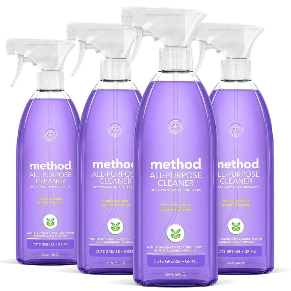 4 Method Naturally Derived All Purpose Cleaner Spray Bottles, French Lavender, - Thumbnail 4